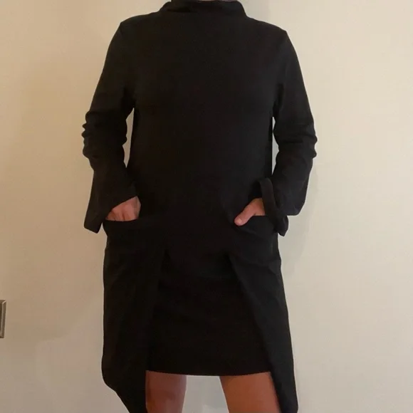 Black Jumper Dress with Front Pockets. Size Small - Picture 2 of 3